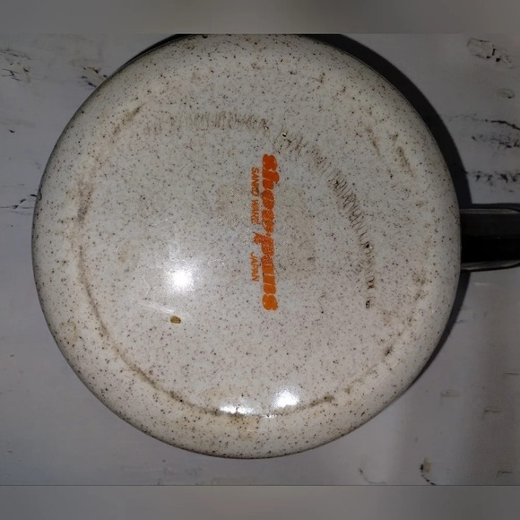 Sanko Ware Show Pans Vintage 80s Enameled Pot with Handle Orange Flower - Picture 3 of 3